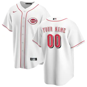 youth nike white cincinnati reds home replica custom jersey